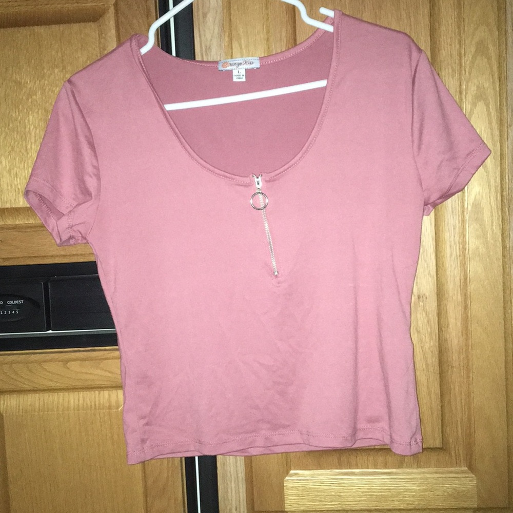 zipper crop top